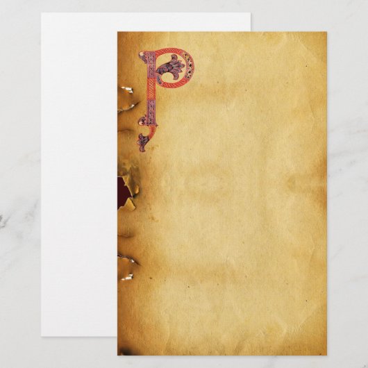 CELTIC P MONOGRAM PARCHMENT BRIEFPAPIER (Voorkant / Achterkant)
