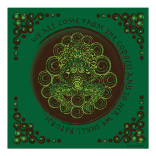 Celtic Pagan Fertility Goddess Perfect Poster