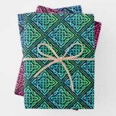 Celtic Pattern 3 Colors Wrapping Paper Set (In situ)