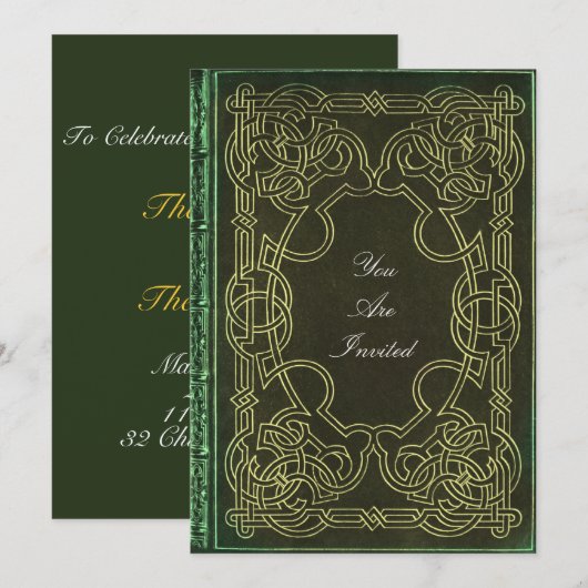 Celtic Pattern Wedding Invitations Kaart (Voorkant / Achterkant)