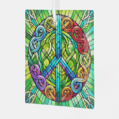 Celtic Peace Symbol Suncatcher Glass Ornament (Voorkant links)