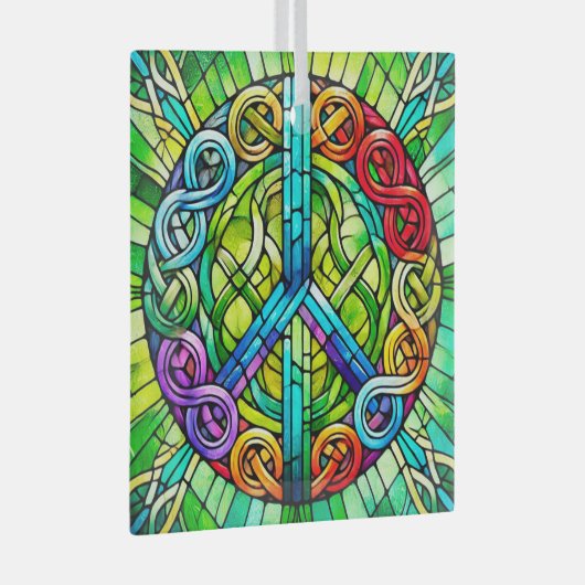 Celtic Peace Symbol Suncatcher Glass Ornament (Voorkant Rechts)