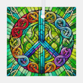 Celtic Peace Symbol Suncatcher Glass Ornament (Achterkant)