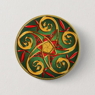 Celtic Pentacle Spiral Ronde Button 5,7 Cm