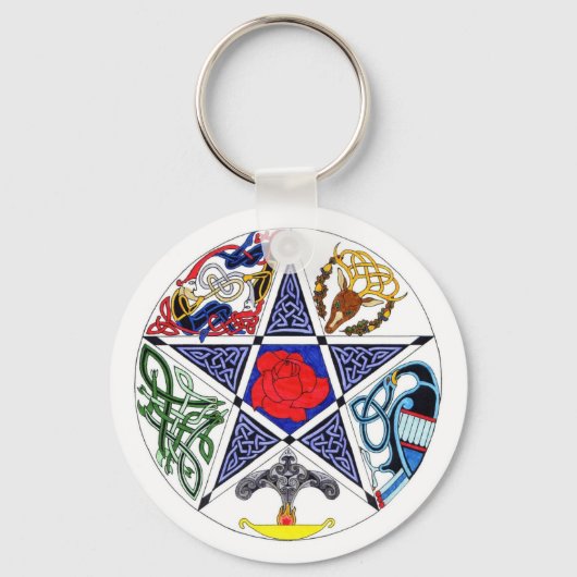 Celtic Pentagram Sleutelhanger (Voorkant)
