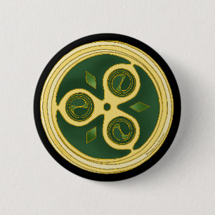 Celtic Pins en Buttonnen Green Spiral Disks Design Ronde Button 5,7 Cm