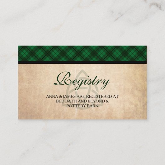 Celtic Plaid Wedding Registry Kaart (Voorkant)