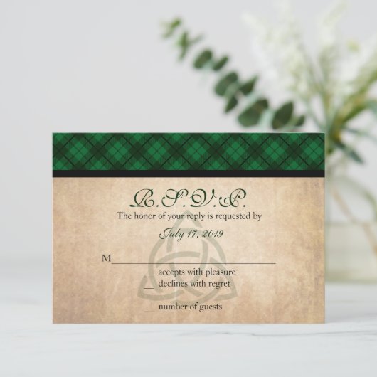 Celtic Play Response Kaarten RSVP Kaartje (Staand voorkant)