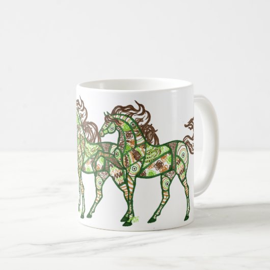 Celtic Prancing Horse Coffee Mok (Voorkant rechts)