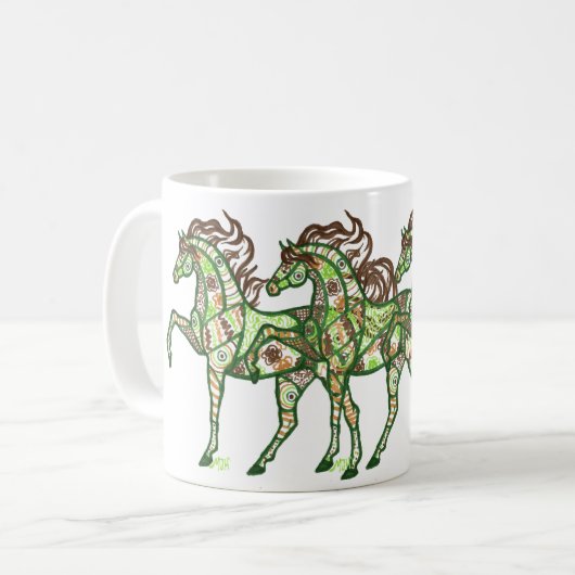 Celtic Prancing Horse Coffee Mok (Voorkant links)