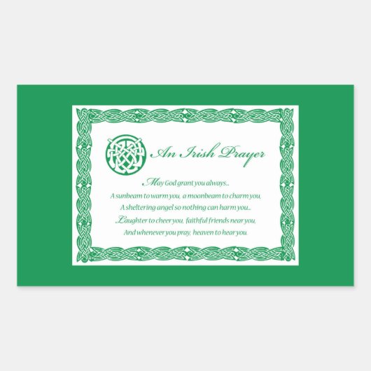 Celtic Prayer St. Patrick's Day Rechthoekige Sticker (Voorkant)