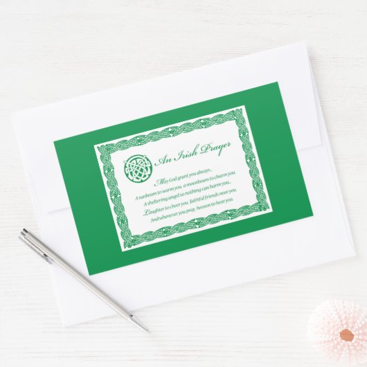 Celtic Prayer St. Patrick's Day Rechthoekige Sticker (Envelop)