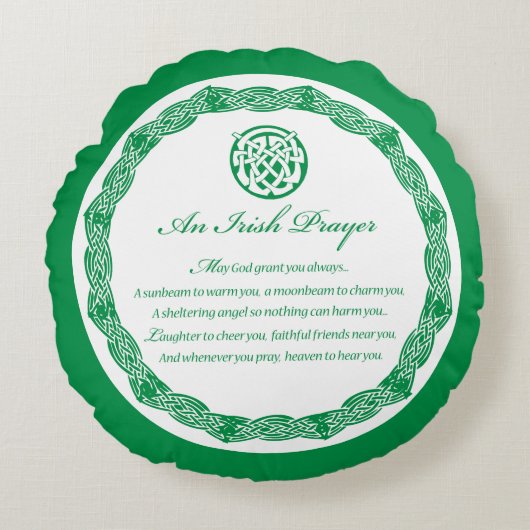 Celtic Prayer St. Patrick's Day Rond Kussen (Voorkant)