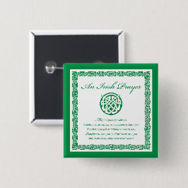 Celtic Prayer St. Patrick's Day Vierkante Button 5,1 Cm