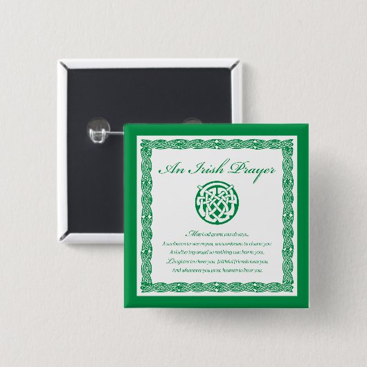Celtic Prayer St. Patrick's Day Vierkante Button 5,1 Cm (Voorkant /achterkant)