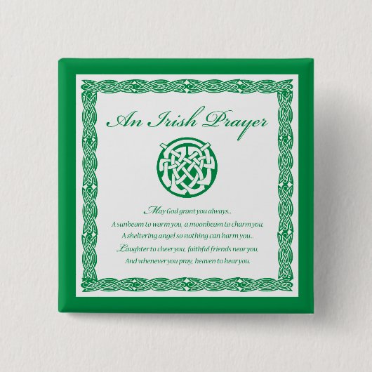 Celtic Prayer St. Patrick's Day Vierkante Button 5,1 Cm (Voorkant)