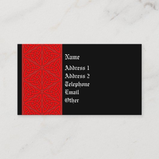 Celtic Profile Card - Reds Visitekaartje (Voorkant)