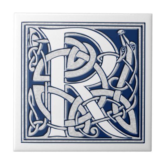 Celtic R Monogram Tegeltje (Voorkant)