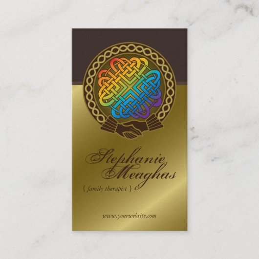 Celtic Rainbow Hand Knot Custom Profile Card Visitekaartje (Voorkant)