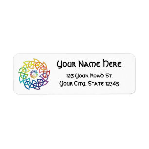 Celtic Rainbow Knotwork Rings Etiket