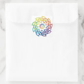 Celtic Rainbow Knotwork Rings Vierkante Sticker (Tas)