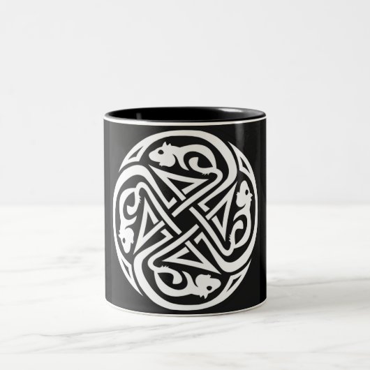 Celtic Rats Cirkel Tweekleurige Koffiemok (Center)