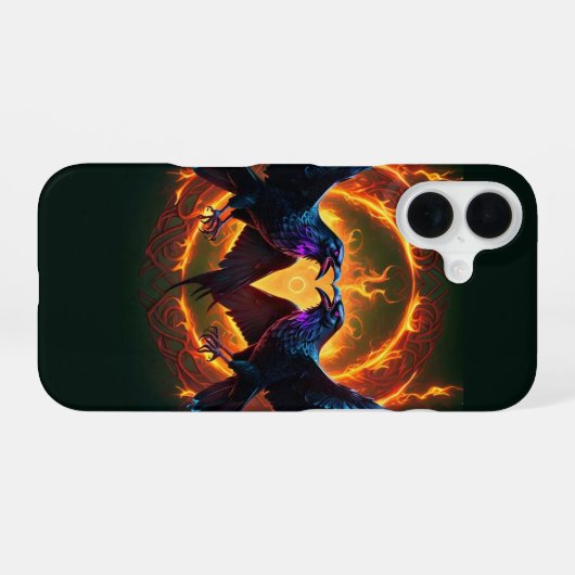 Celtic Ravens iPhone 16 Hoesje (Achterkant horizontaal)