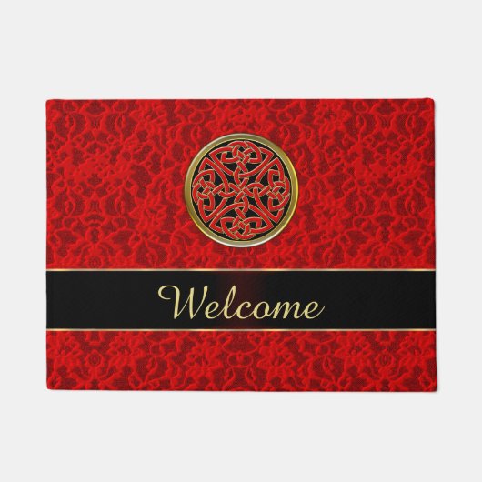 Celtic Red Lace Welkomstklep Deurmat (Voorkant)