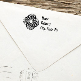 Celtic Return Address Stamp Simple Rustic Zelfinktende Stempel