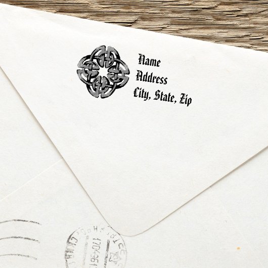 Celtic Return Address Stamp Simple Rustic Zelfinktende Stempel