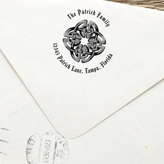 Celtic Return Address Stamp Simple Rustic Zelfinktende Stempel