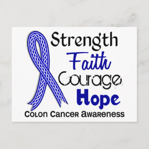 Celtic Ribbon Sterkte Faith Hope Colon Cancer Briefkaart