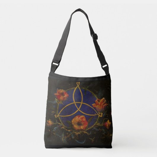 Celtic Roos Garden Night Knot Irish Maureen Girard Crossbody Tas (Voorkant)