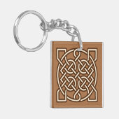 Celtic Sailor's Knot, Camel Tan, Cream en Brown Sleutelhanger (Voorkant Links)