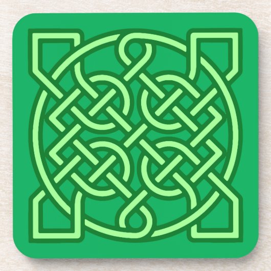 Celtic Sailor's Knot, Emerald and Lime Green Bier Onderzetter (Voorkant)