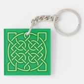 Celtic Sailor's Knot, Emerald and Lime Green Sleutelhanger (Achterkant)