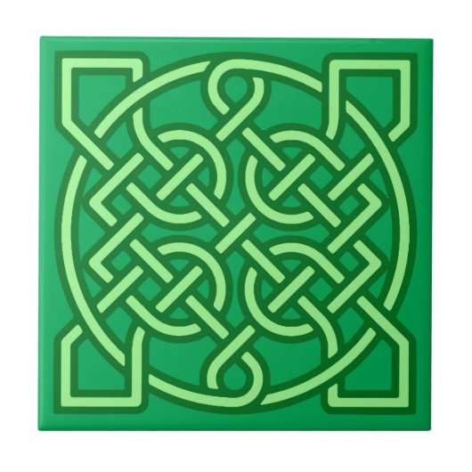 Celtic Sailor's Knot, Emerald and Lime Green Tegeltje (Voorkant)