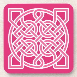 Celtic Sailor's Knot, Fuchsia Pink and White Drankjes Onderzetter