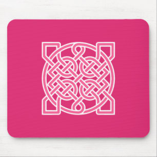 Celtic Sailor's Knot, Fuchsia Pink and White Muismat