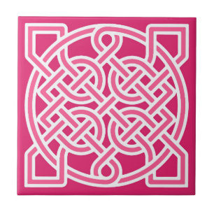 Celtic Sailor's Knot, Fuchsia Pink and White Tegeltje