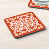 Celtic Sailor's Knot, Mandarin Oranje en White Drankjes Onderzetter (Linkerzijde)