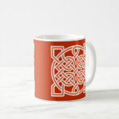 Celtic Sailor's Knot, Mandarin Oranje en White Koffiemok (Voorkant rechts)