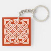 Celtic Sailor's Knot, Mandarin Oranje en White Sleutelhanger (Achterkant)
