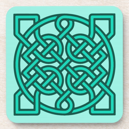 Celtic Sailor's Knot, Turquoise, Aqua en Blauwgroe Bier Onderzetter (Voorkant)
