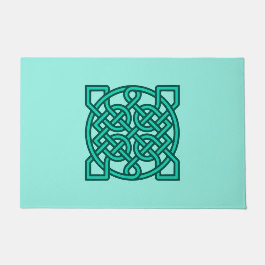 Celtic Sailor's Knot, Turquoise, Aqua en Blauwgroe Deurmat (Voorkant)