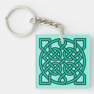 Celtic Sailor's Knot, Turquoise, Aqua en Blauwgroe Sleutelhanger