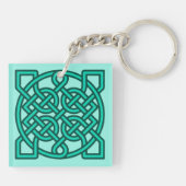 Celtic Sailor's Knot, Turquoise, Aqua en Blauwgroe Sleutelhanger (Achterkant)