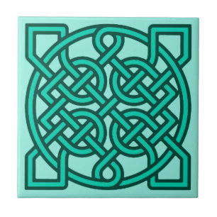 Celtic Sailor's Knot, Turquoise, Aqua en Blauwgroe Tegeltje