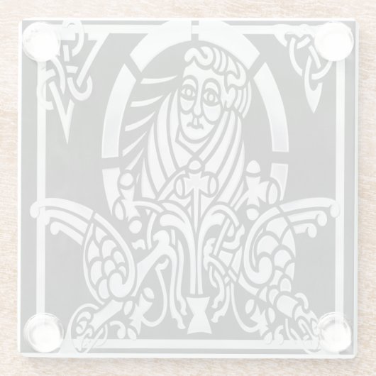 Celtic Saint Chrome Glazen Onderzetter (Achterkant)