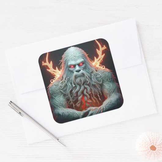 Celtic Sasquatch Vierkante Sticker (Envelop)